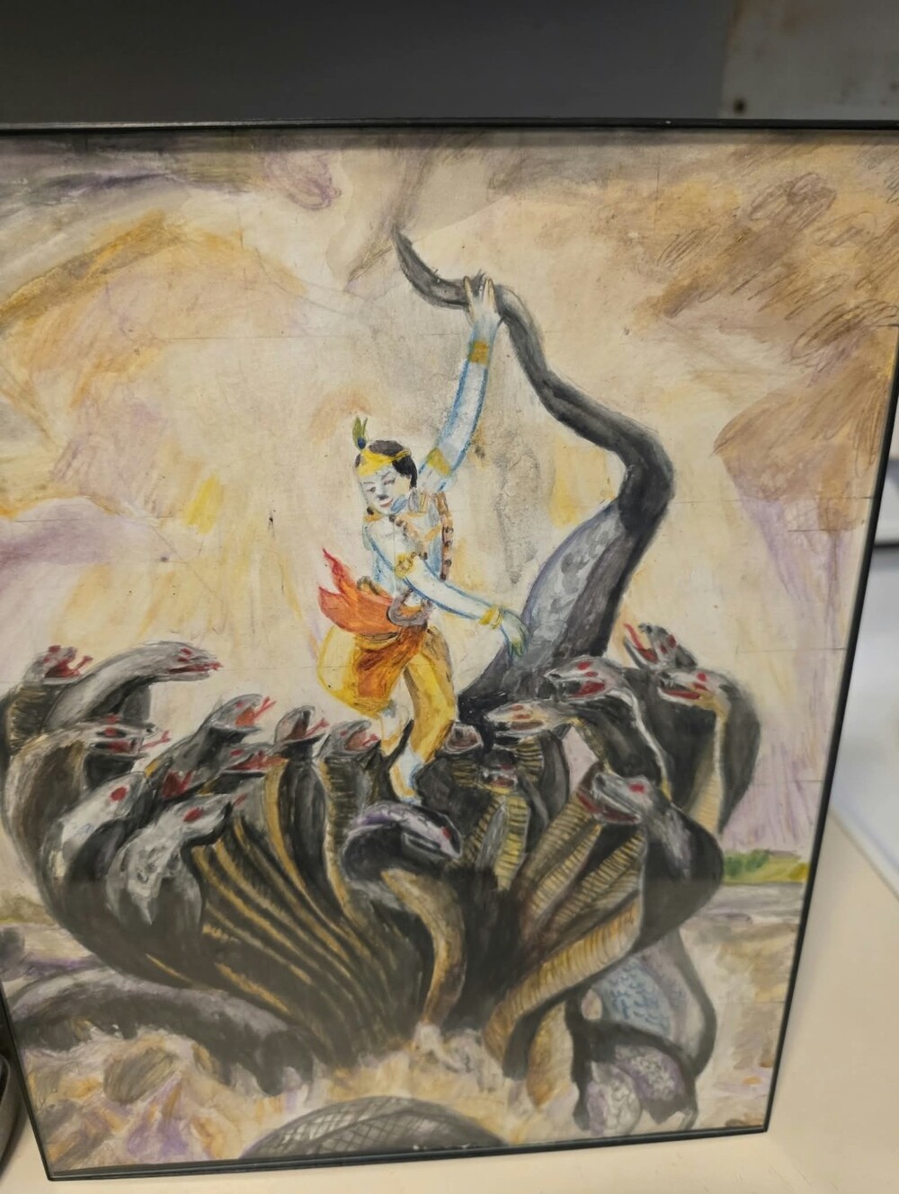Artist Couture Mythical Serpent Dance in Black, Yellow, Orange